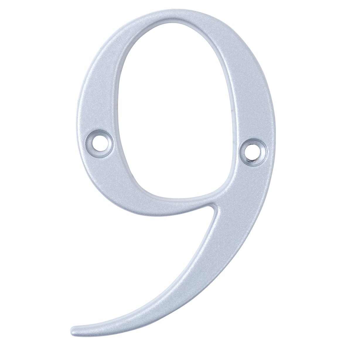76mm Screw Fix Door Numeral - 6 / 9 - Premium Satin Silver - view 2