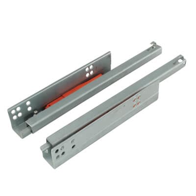 Base Mount Push to Open Drawer Runner - Single Extension - 300mm Length - 25kg - Zinc - view 2