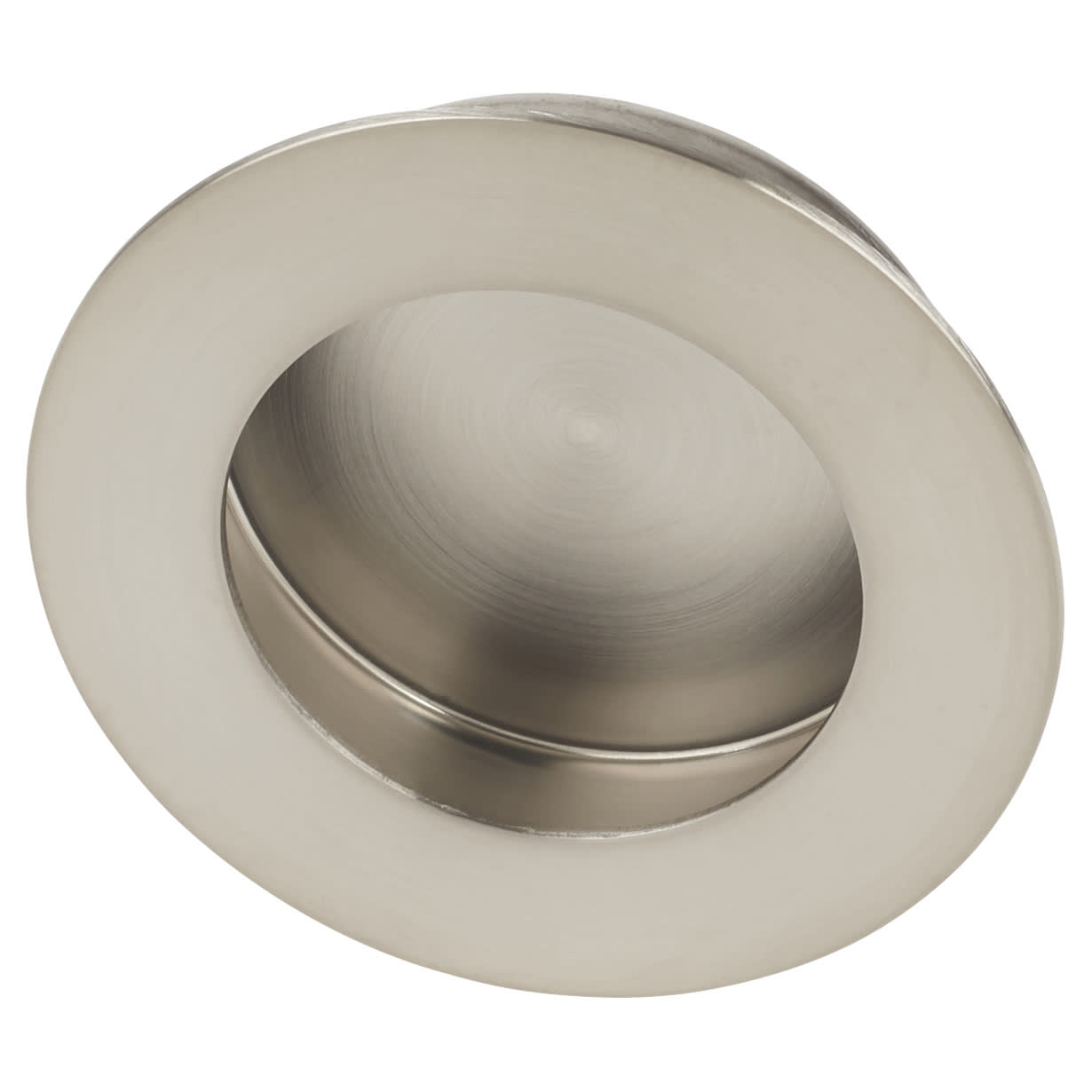 Circular Flush Cabinet Pull Handle - 65mm Diameter - Satin Stainless Steel - view 2
