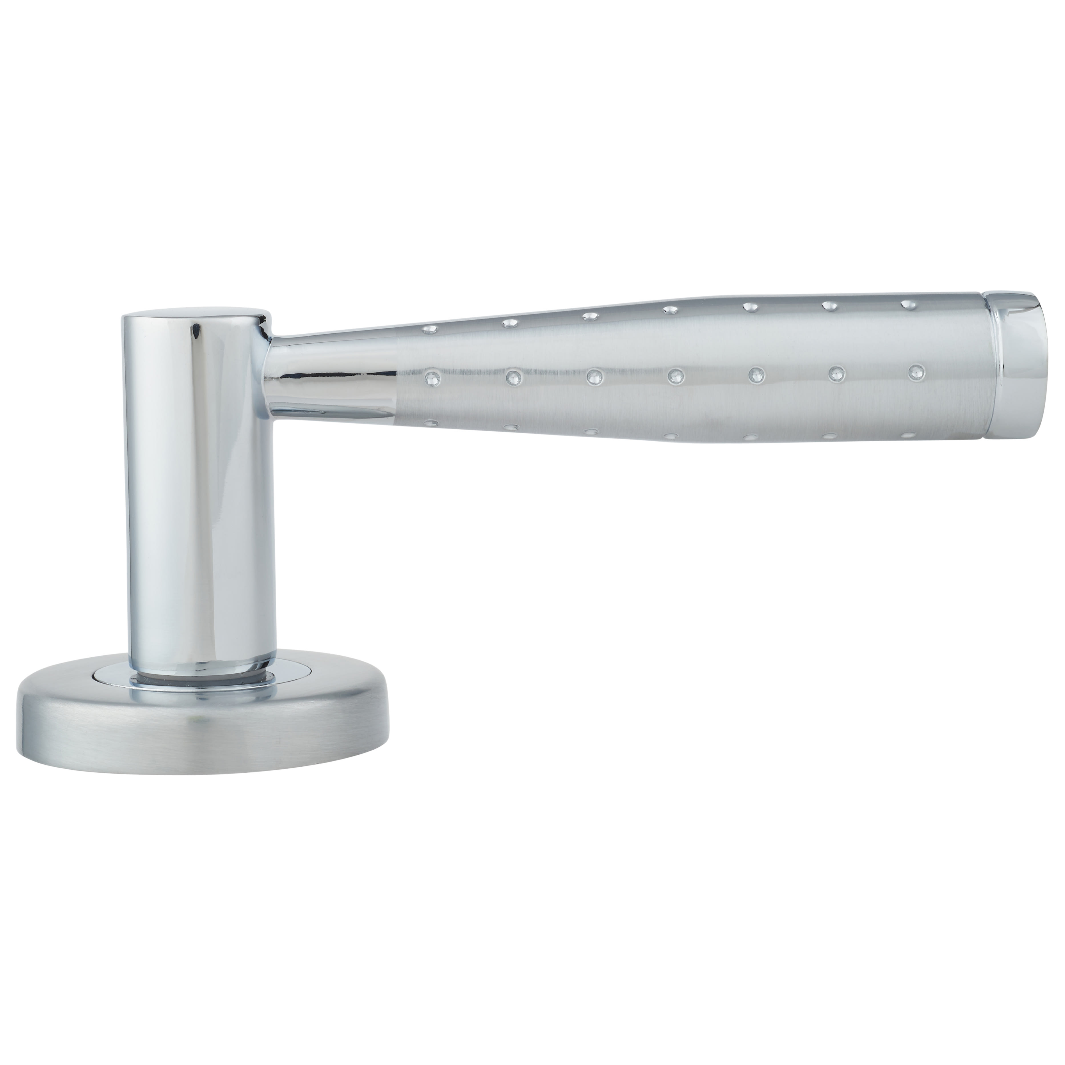 Polished/Satin Chrome Dimple Door Handles on Round Rose - Roda Range - view 4