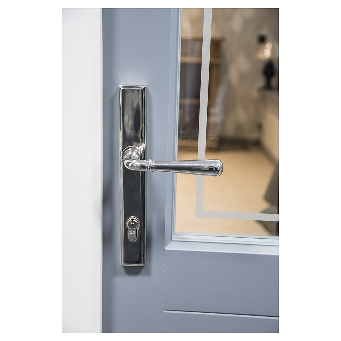 Newbury Polished Chrome uPVC Slimline Multipoint Door Handles - 92mm c/c - view 4