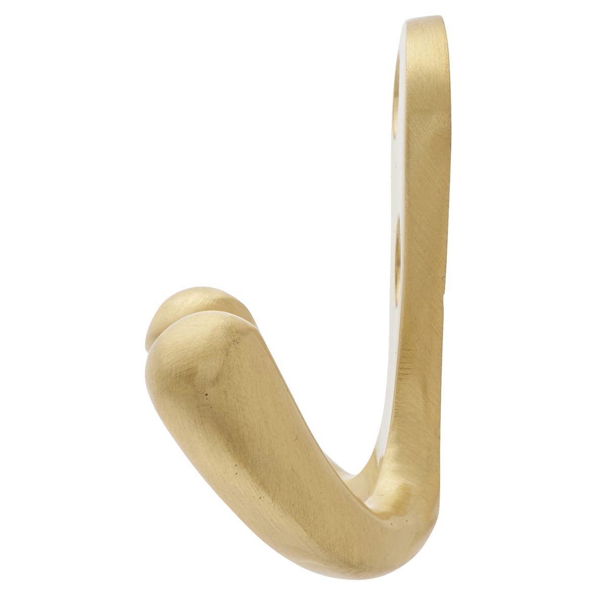Solid Brass Double Coat Hook - 70 x 43mm - Satin Brass - view 2