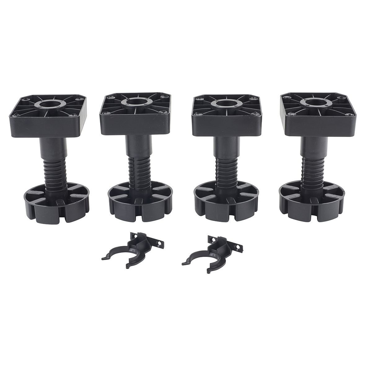 Square Adjustable Cabinet Furniture Plinth Legs - 105-150mm - Plastic - Pack of 4 - view 4