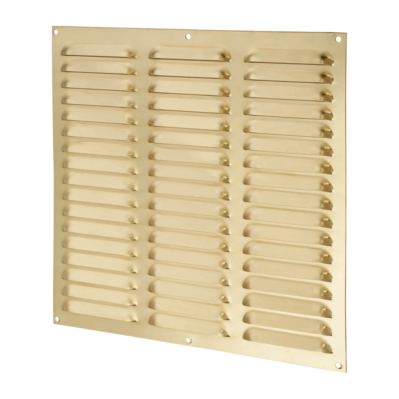 Hooded Louvre Vent - 305 x 305mm - 23750mm² Free Air Flow - Polished Brass - view 2
