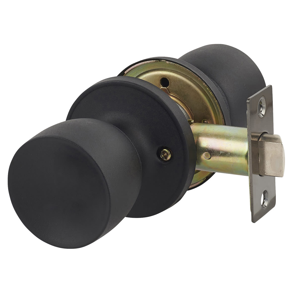 Matt Black Hotel Passage Mortice Door Knobset - 60mm Rose Diameter - view 6