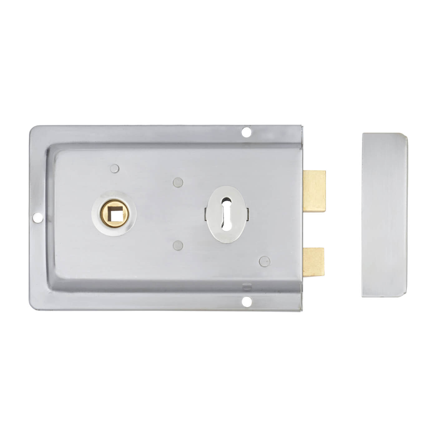 Flanged Rim Sashlock - 155 x 105mm - Satin Chrome - view 3