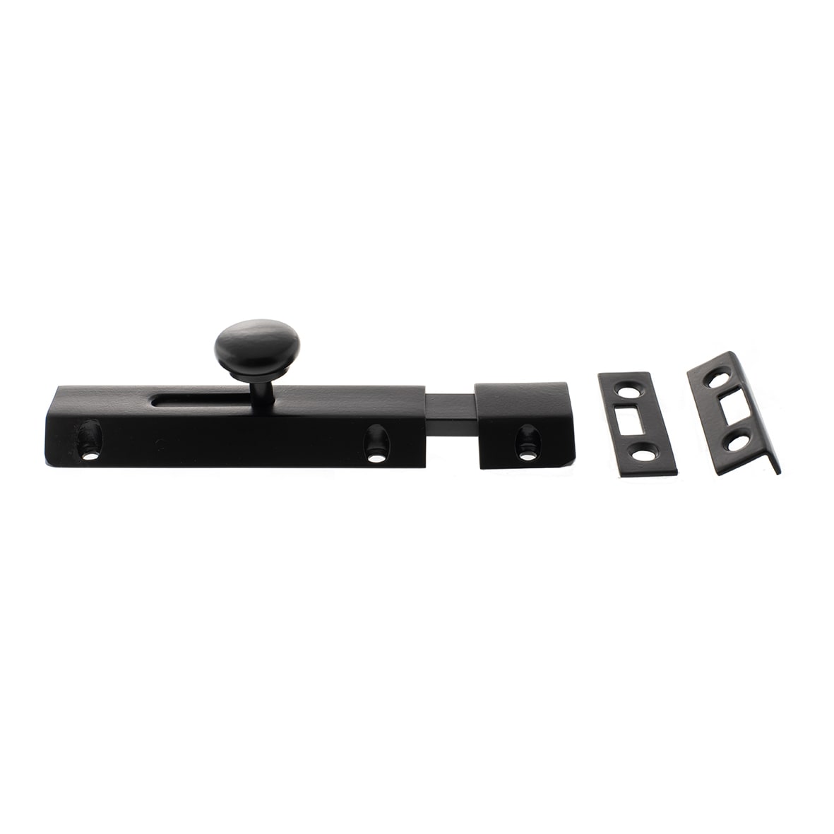 French Door Bolt/Flat Section Bolt - 100 x 35mm - Matt Black - view 2