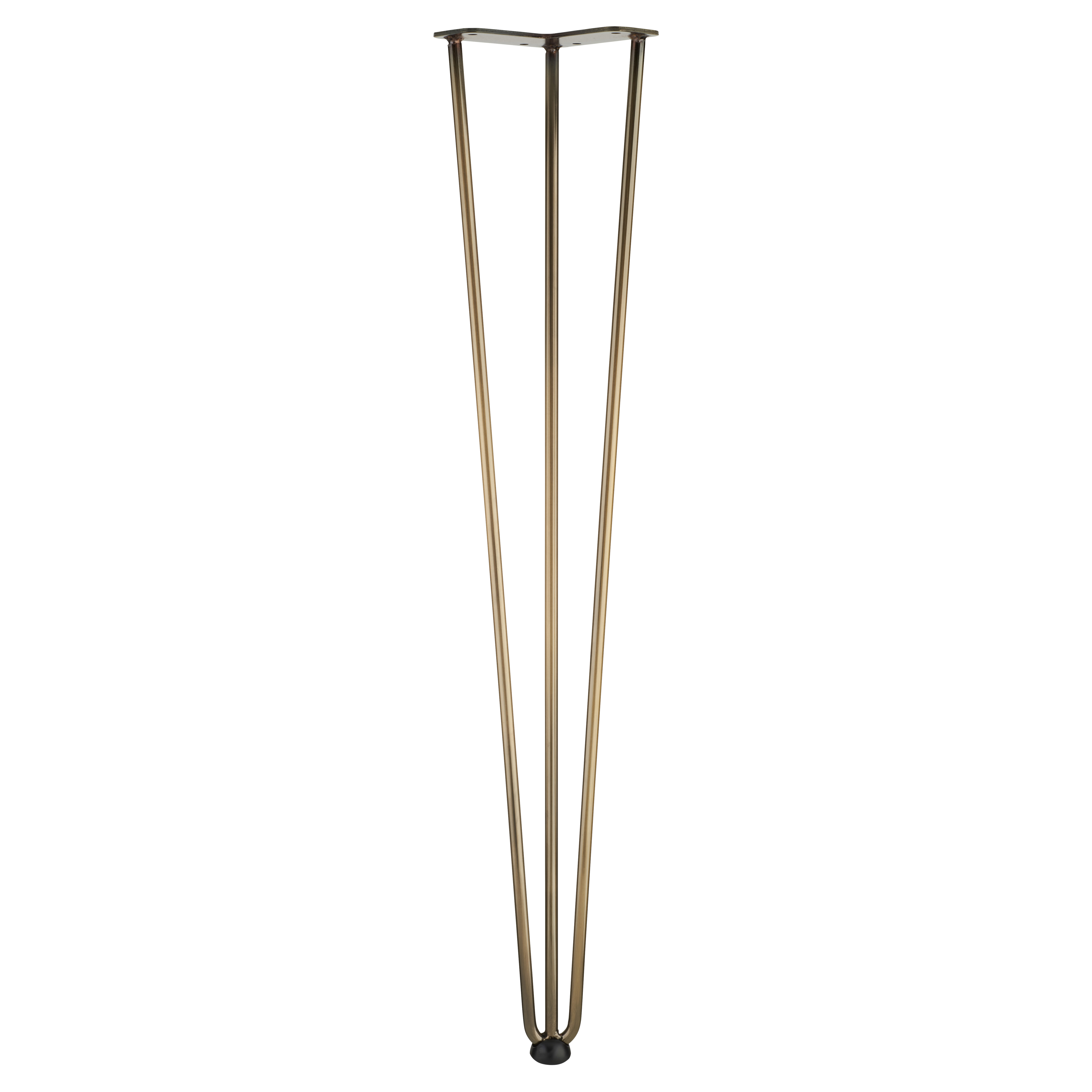 Hairpin Leg - 3 Pin - 710mm Height - Antique Brass - view 4