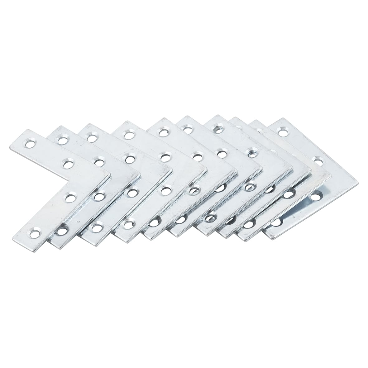 Flat Angle Corner Bracket - 50 x 50 x 15mm - Zinc Plated - Pack of 10 - view 2