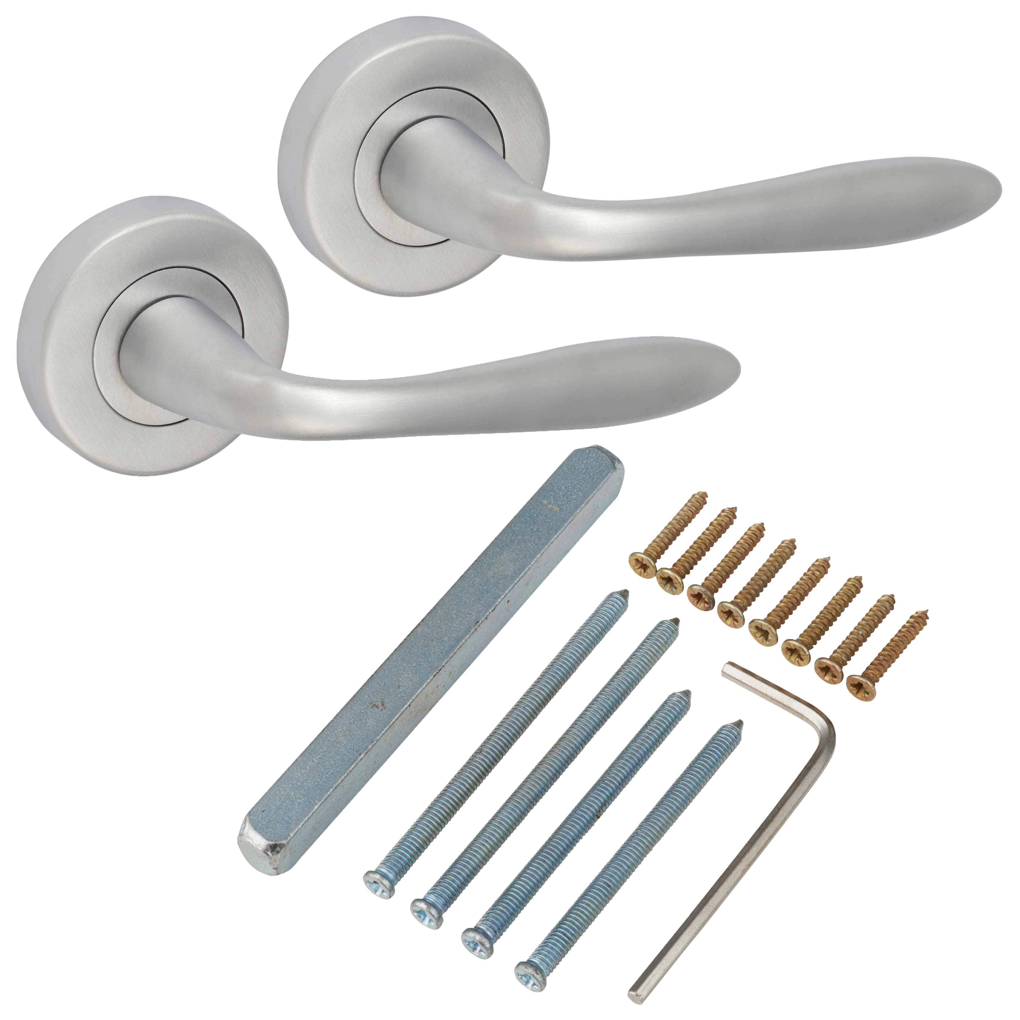 Marcus Satin Chrome Door Handles on Round Rose - Sutton Range - view 3