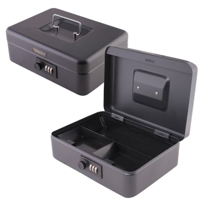 Cash Box with Combination Lock - 10" - Black - view 2