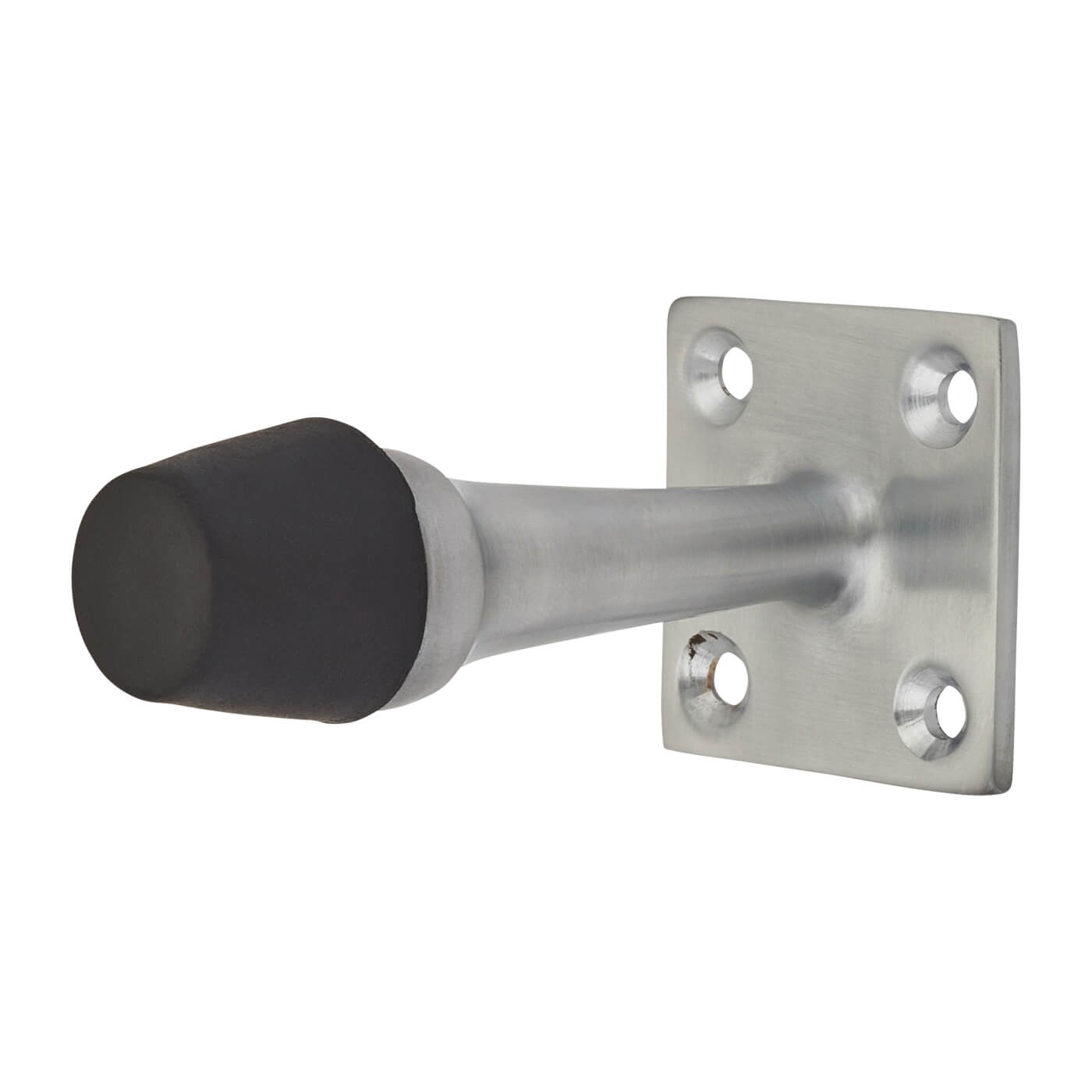 Square Base Projection Door Stop - 70mm Projection - Satin Chrome - view 2