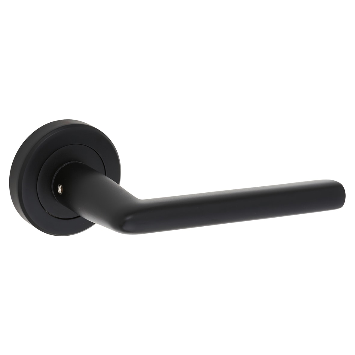 Brass Matt Black Door Handles on Round Rose - Dieci Range - view 2