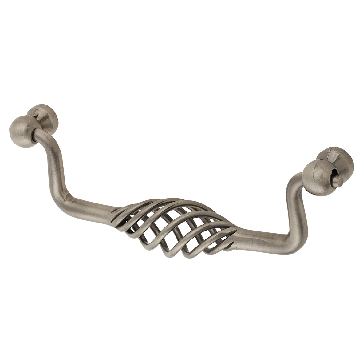 Cage Cabinet Drop Handle - 128mm Centres - Polished Steel - view 2