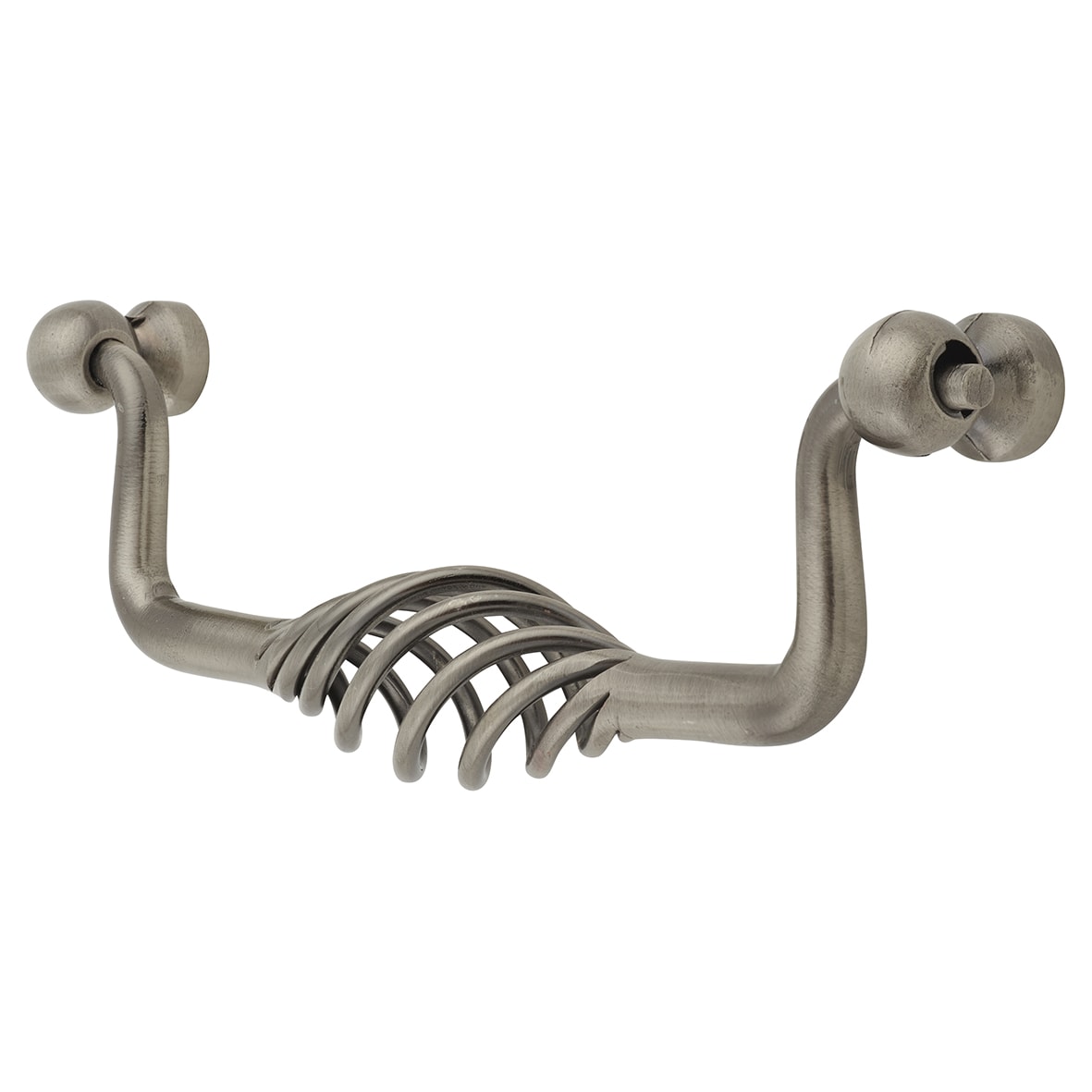 Cage Cabinet Drop Handle - 128mm Centres - Polished Steel - view 5