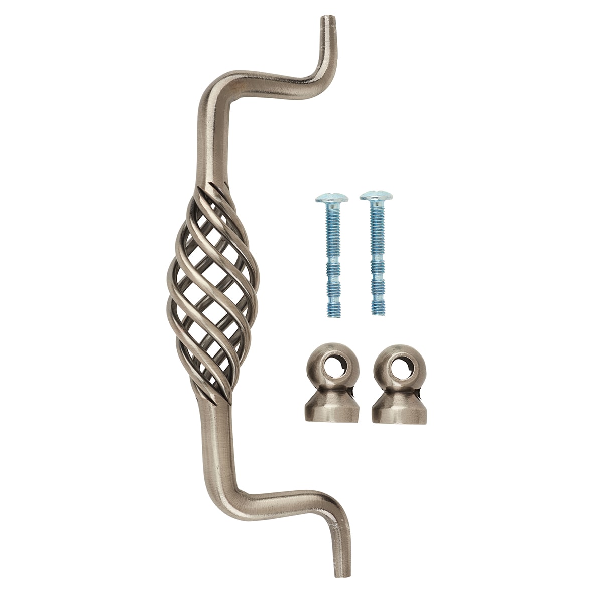 Cage Cabinet Drop Handle - 128mm Centres - Polished Steel - view 6