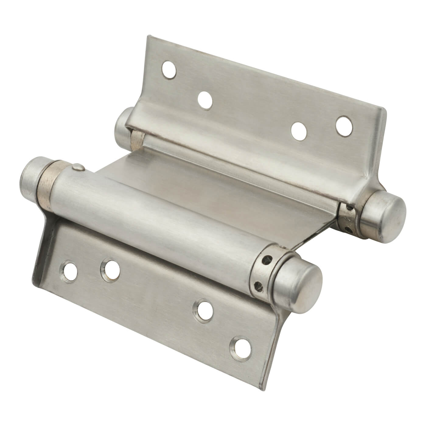Double Action Self Closing Spring Hinge - 102mm Length - Satin Stainless Steel - Pair - view 3