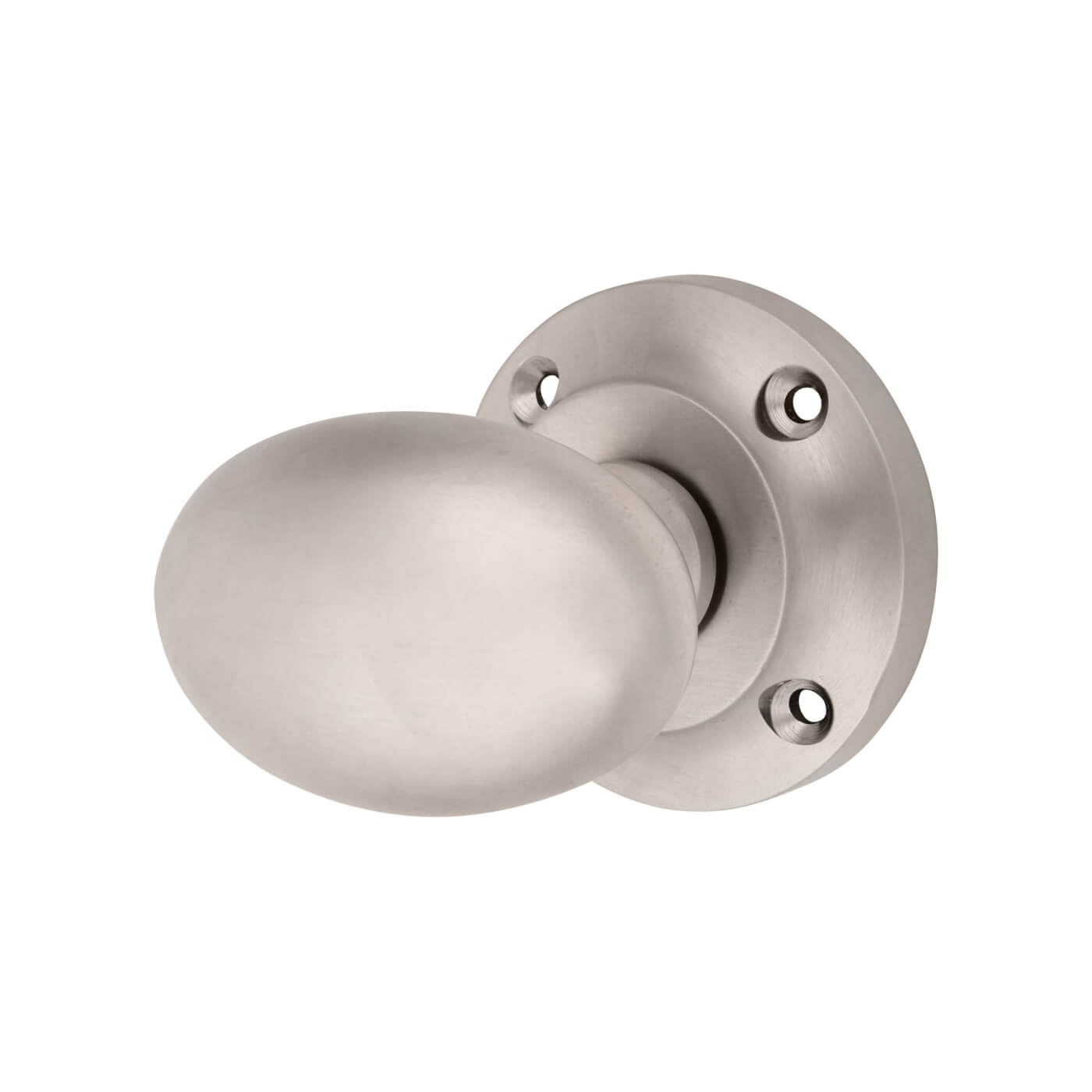 Marcus Satin Nickel Oval Mortice Door Knob - 57mm Rose Diameter - Suffolk Range - view 2
