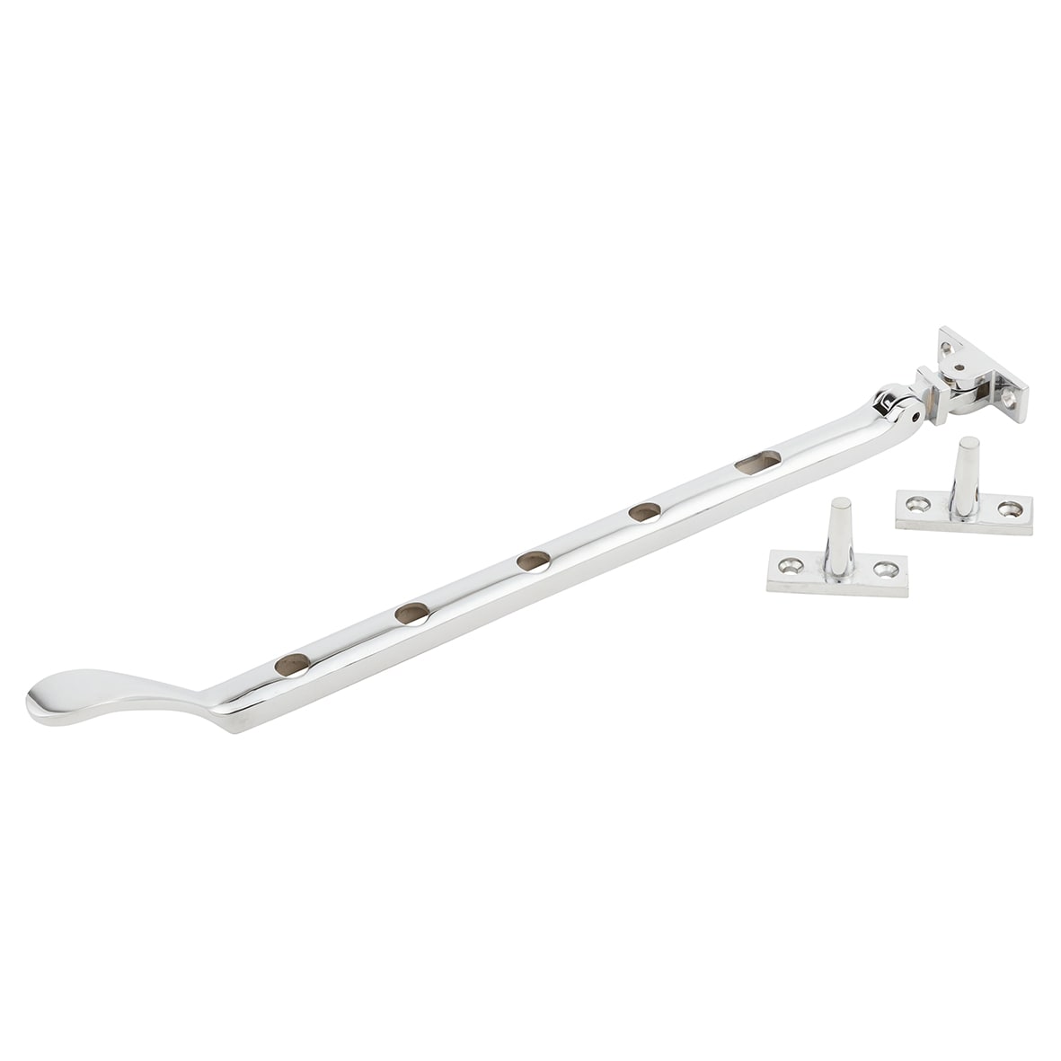Victorian Casement Window Stay - 12"/300mm Length - Polished Chrome - view 2