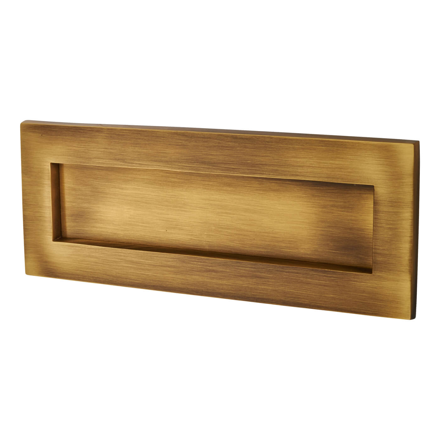 Marcus Letter Plate - 254 x 101mm - Antique Brass - view 2