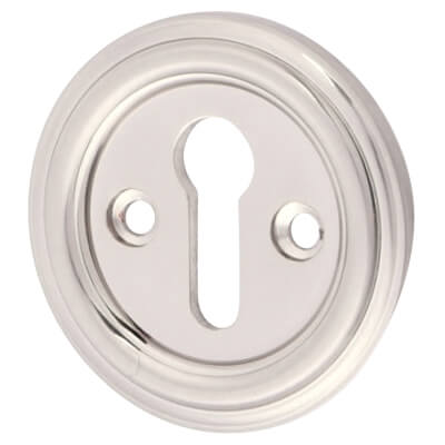 Parisian Escutcheon - 42mm Diameter - Keyhole - Satin Nickel - view 2