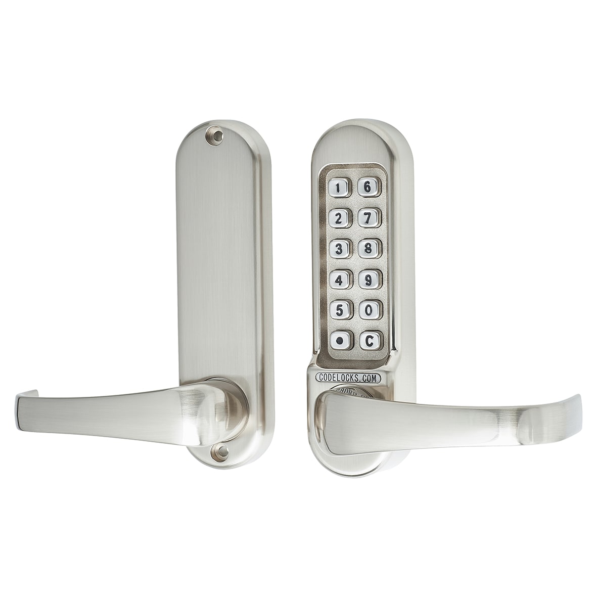 Push Button Code Lock & Latch with Intumescent - Code Free Option - Stainless Steel - view 2