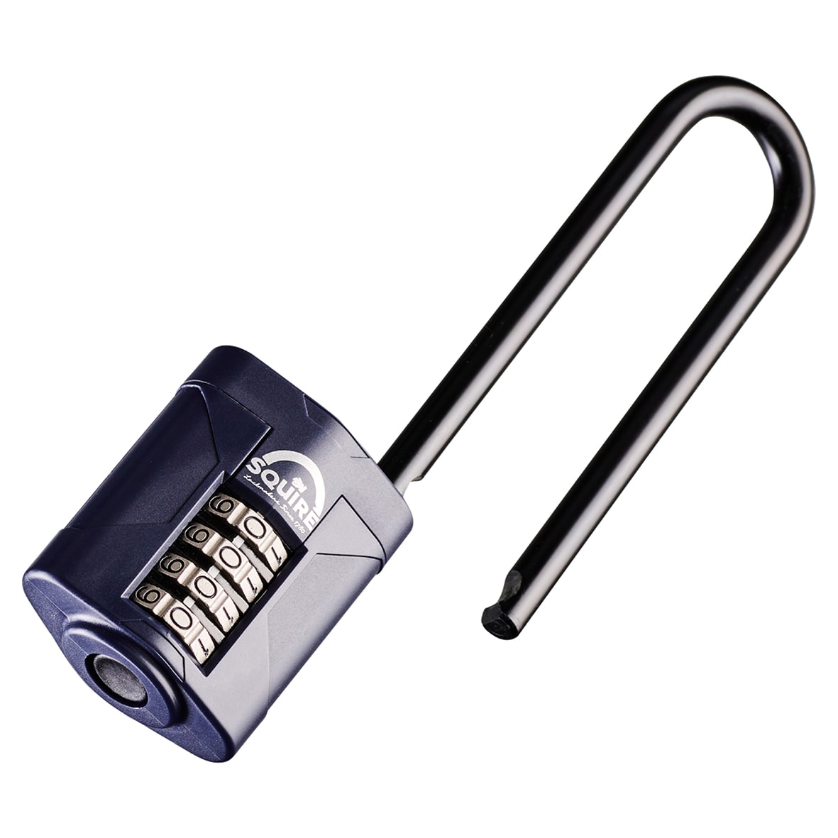 Combination Long Shackle Padlock - 50mm Body - 100 x 22.6mm Shackle - Blue - view 3