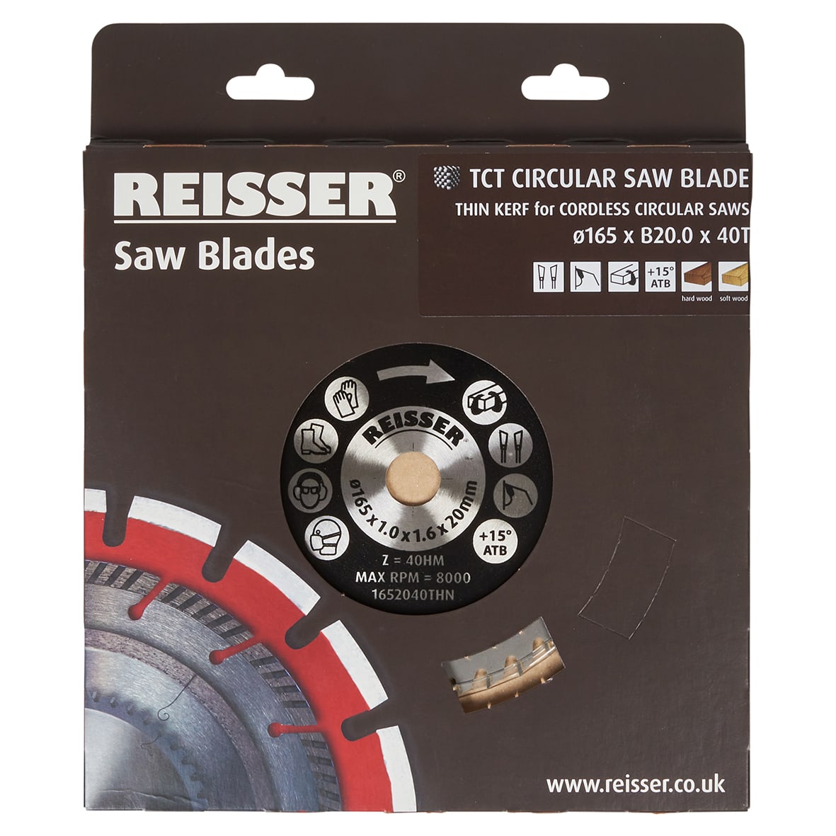 TCT Circular Saw Blade - 165 x 20mm - 40T - Wood - Thin Kerf - view 2