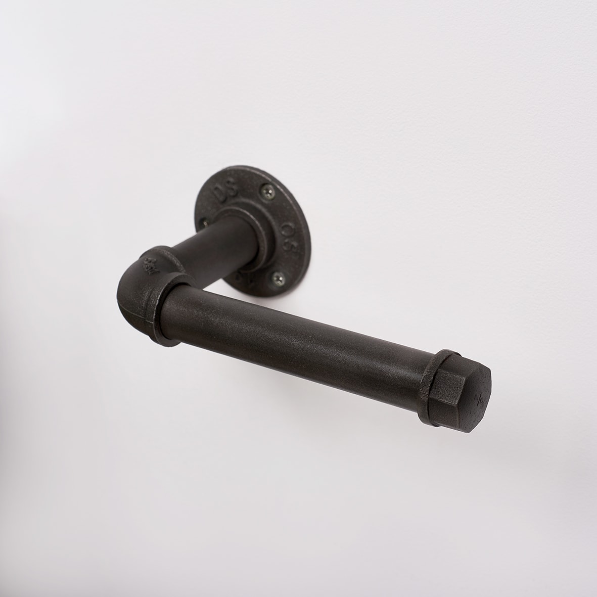 1/2" Pipe Round Toilet Roll Holder Kit - Black - view 2