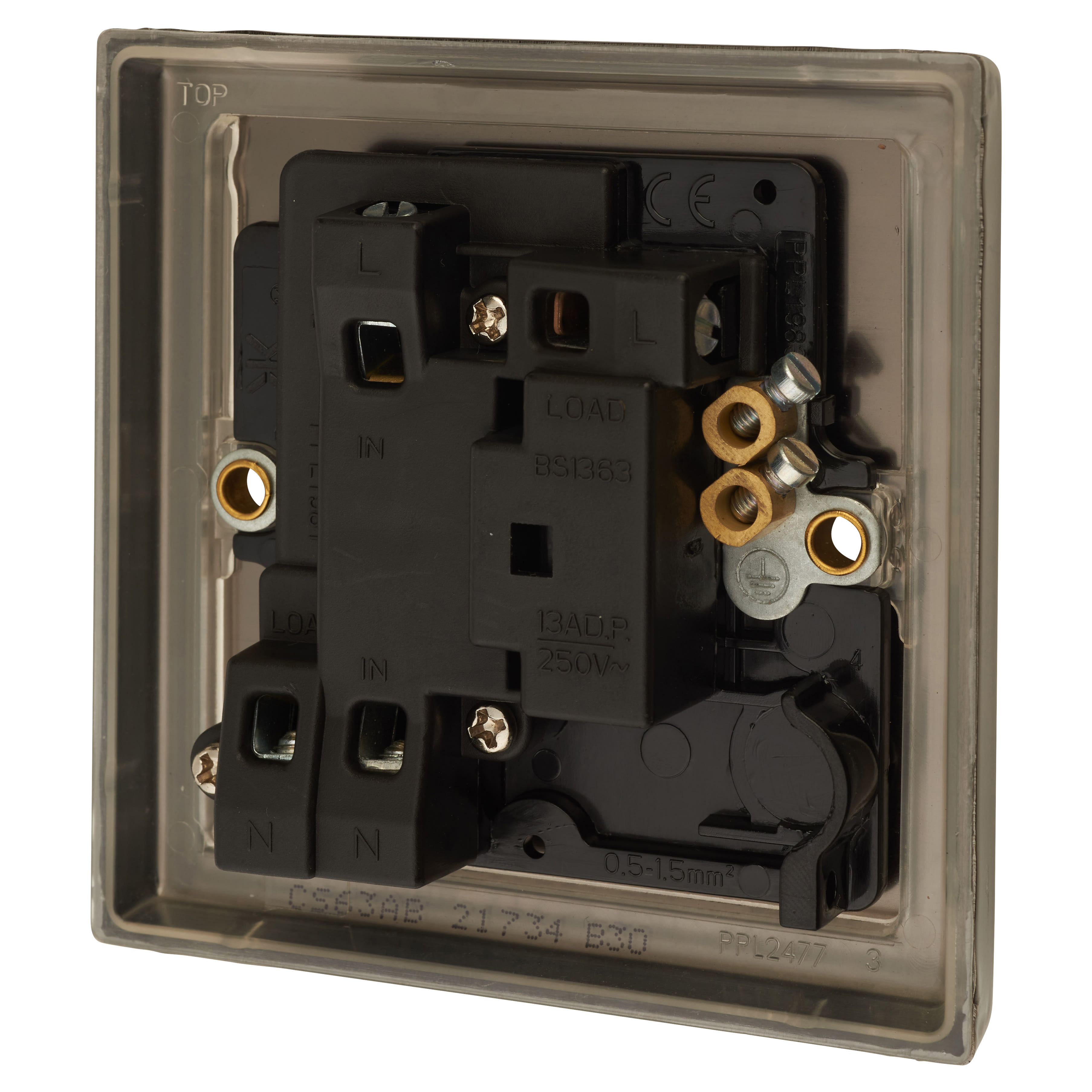13A 1 Gang Switched Fused Spur - Antique Brass - view 3