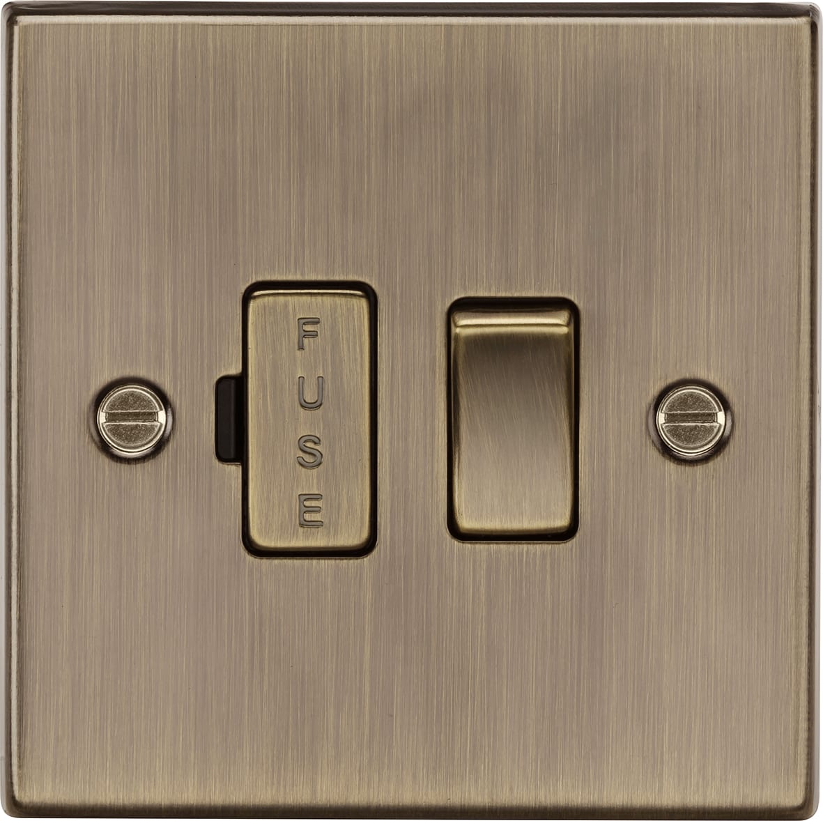 13A 1 Gang Switched Fused Spur - Antique Brass - view 4