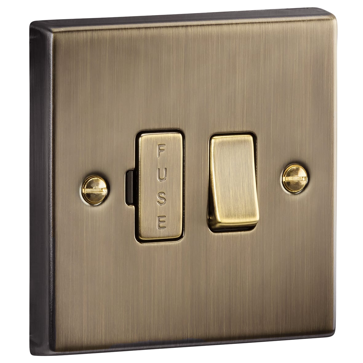 13A 1 Gang Switched Fused Spur - Antique Brass - view 5