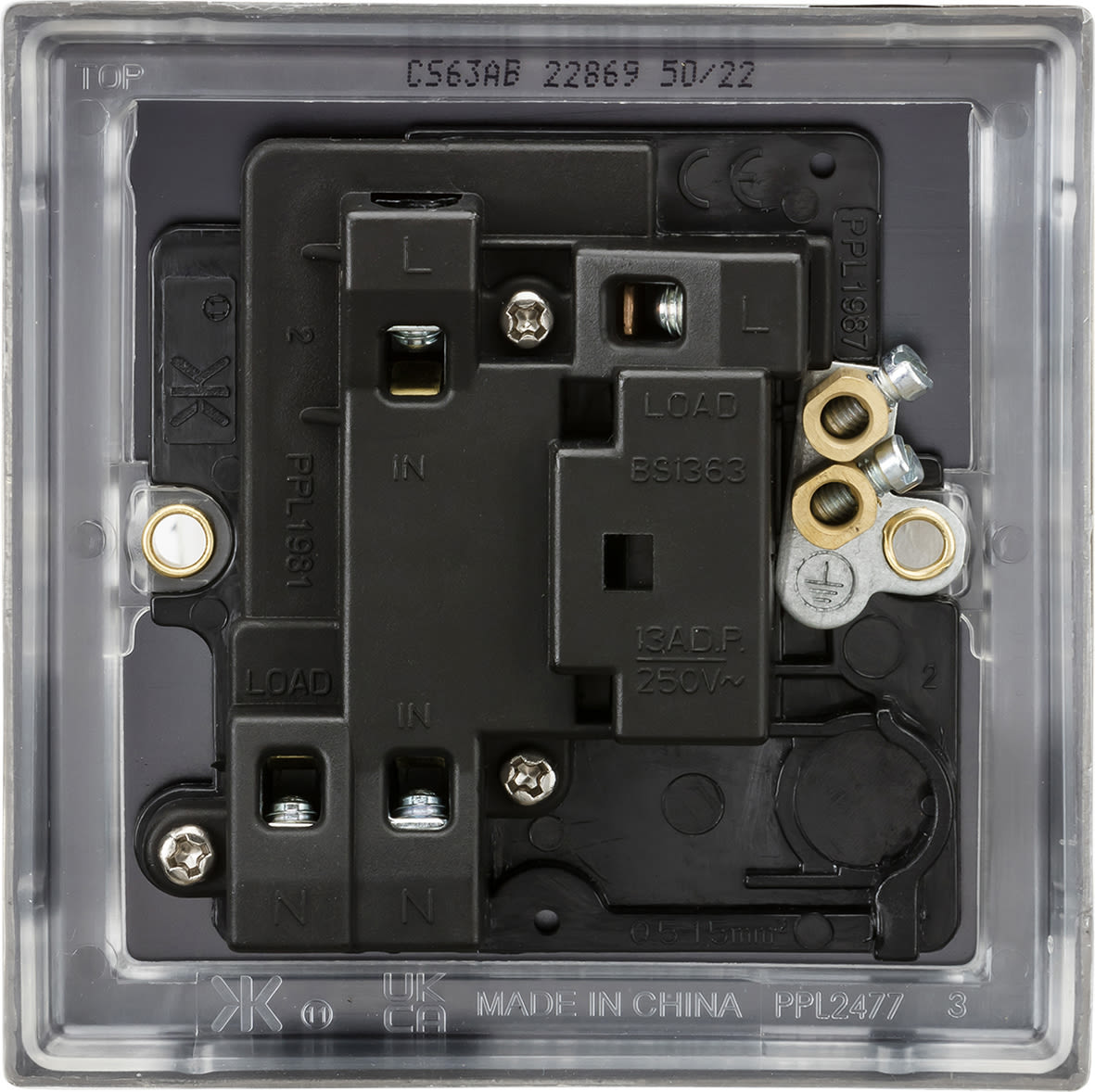 13A 1 Gang Switched Fused Spur - Antique Brass - view 7