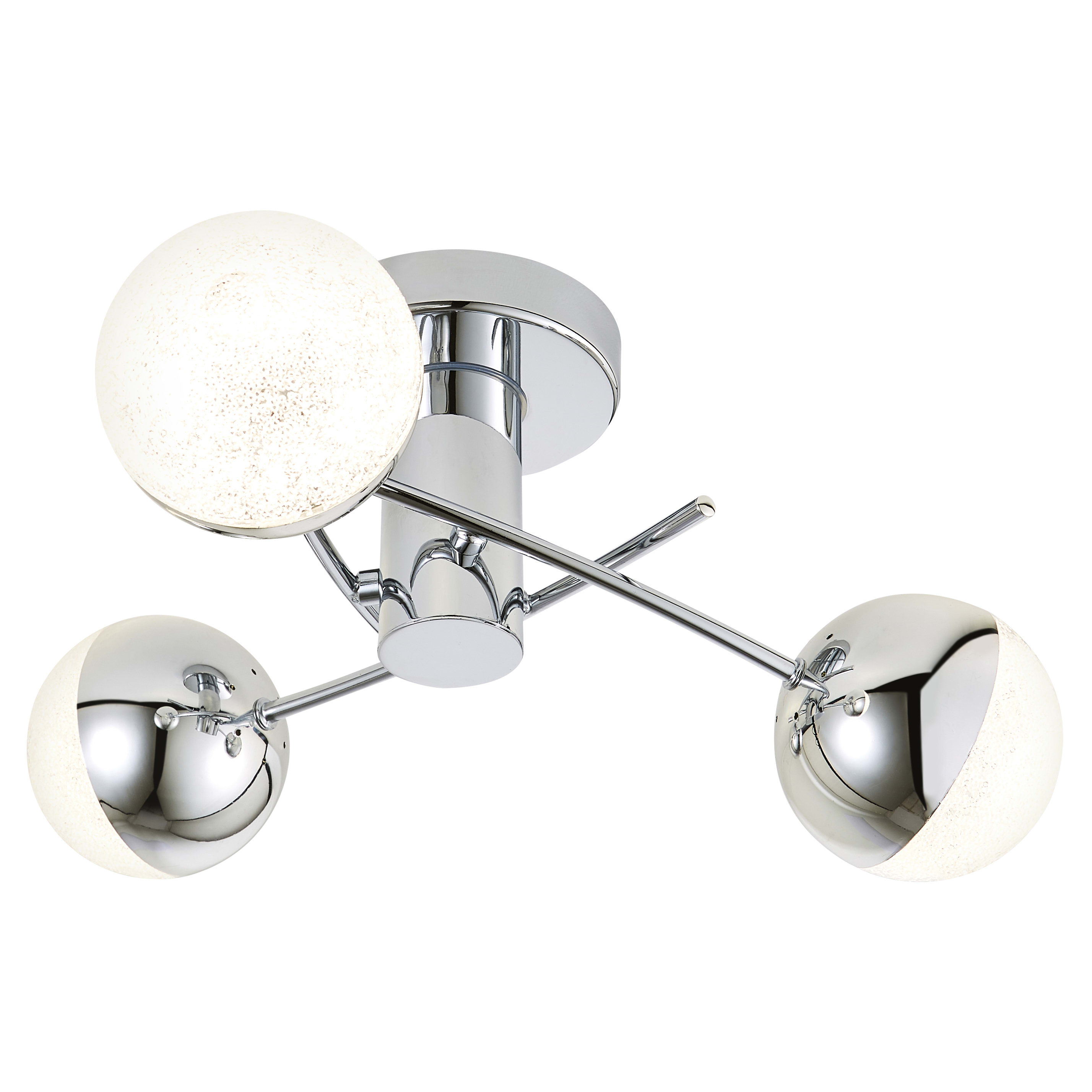 Forum Spa Rhodes 15W 3 Light LED Semi Flush Ceiling Light - 900 lumens - 4000K - Polished Chrome - view 3