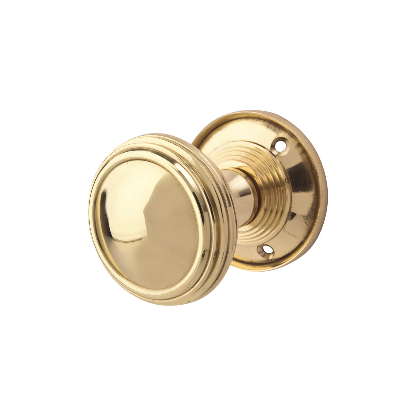 Polished Brass Lined Mortice Door Knob - 65mm Rose Diameter - view 2