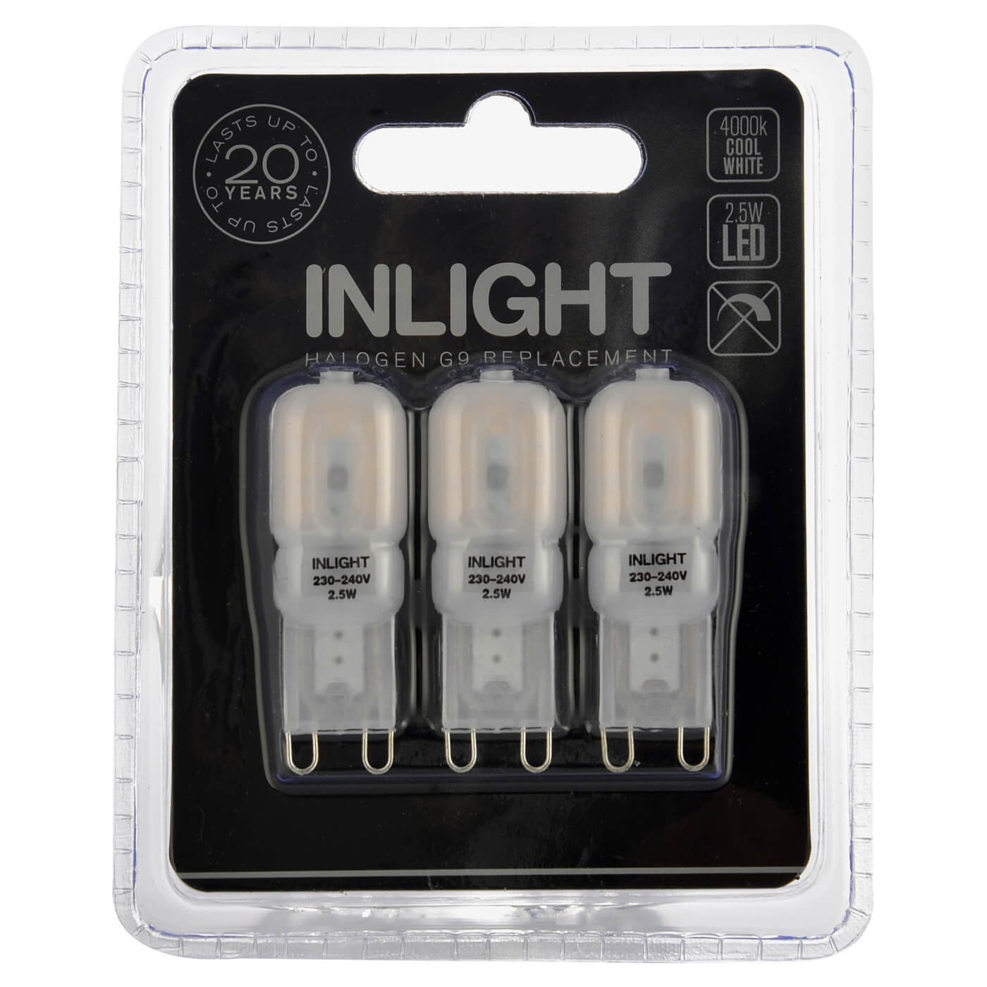 Forum InLight 2W G9 LED Frosted Capsule Lamp - 4000K Cool White - Pack of 3 - view 2
