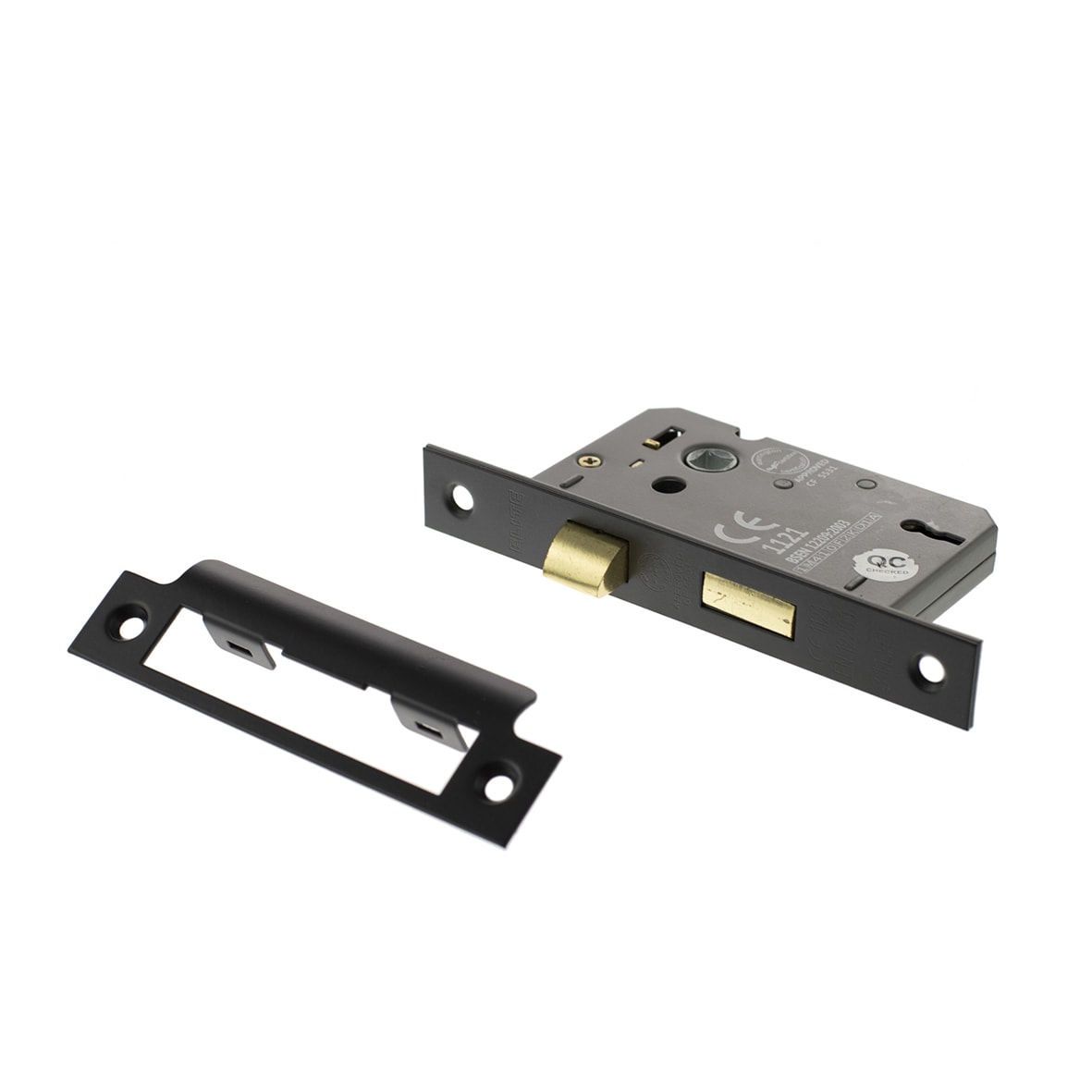 Bolt Through 3 Lever Sashlock - 77mm Case - 57mm Backset - Matt Black - view 2