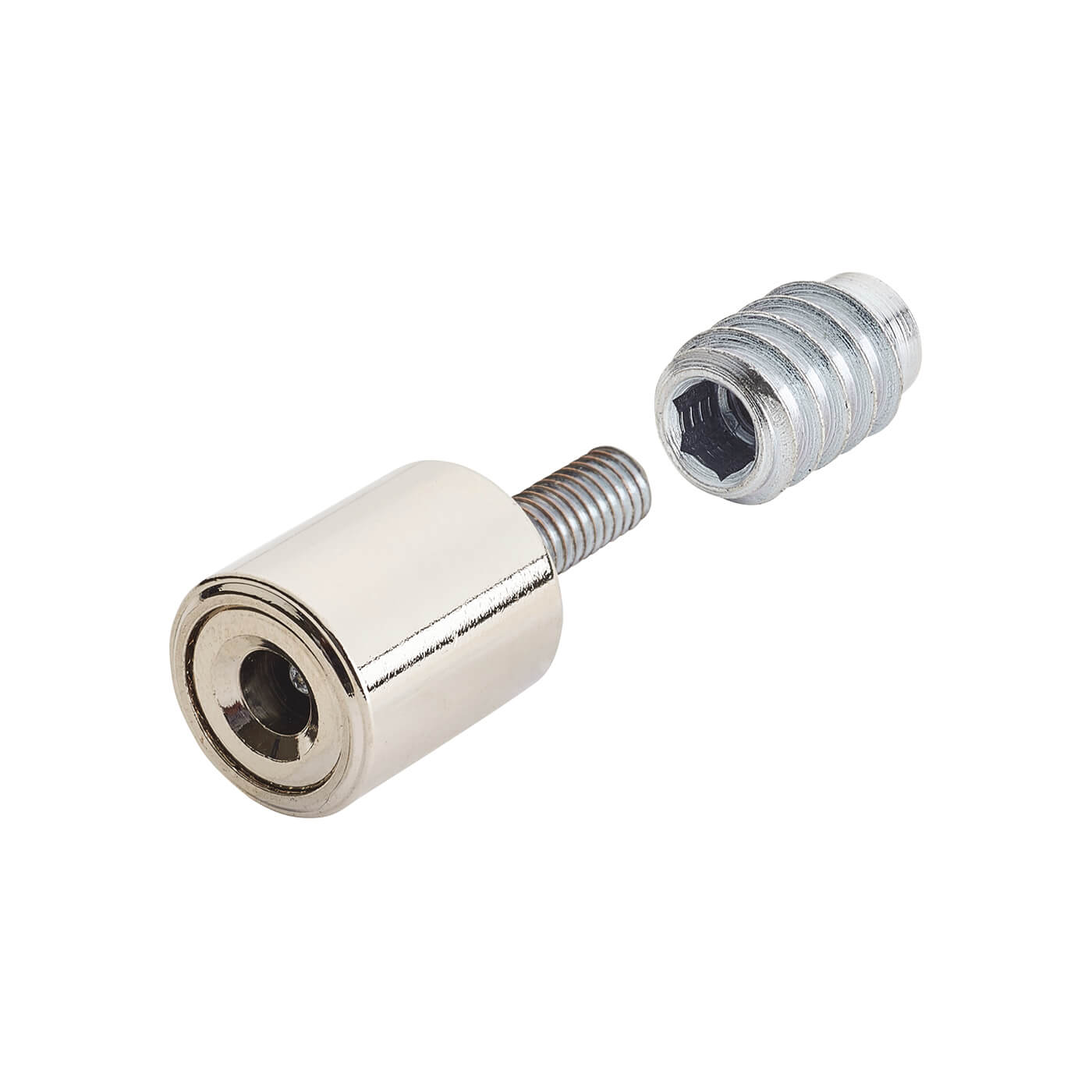 Bramah Rola Wooden Sash Window Stop - 19mm - Polished Nickel - 2 Body + 4 Inserts - view 2