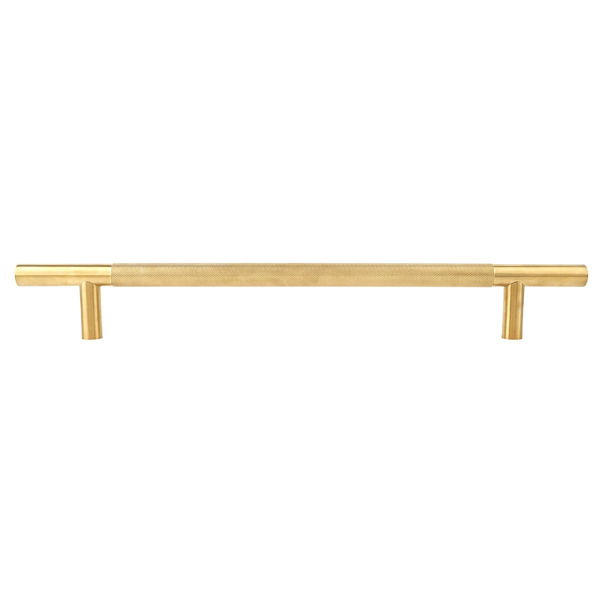 PVD Satin Brass 23mm Knurled T-Bar Door Pull Handle - Bolt Fix - 450mm Centres - view 3