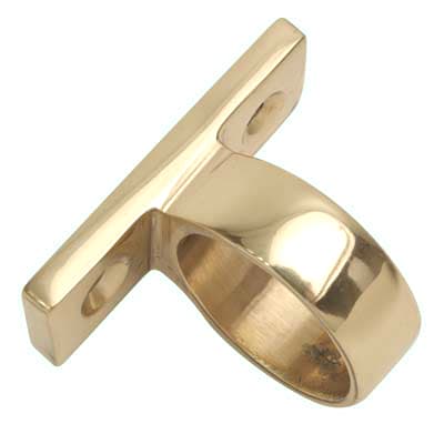 Standard Mounting Sash Window Ring Lift - 27mm Diameter - Polished Brass - view 2