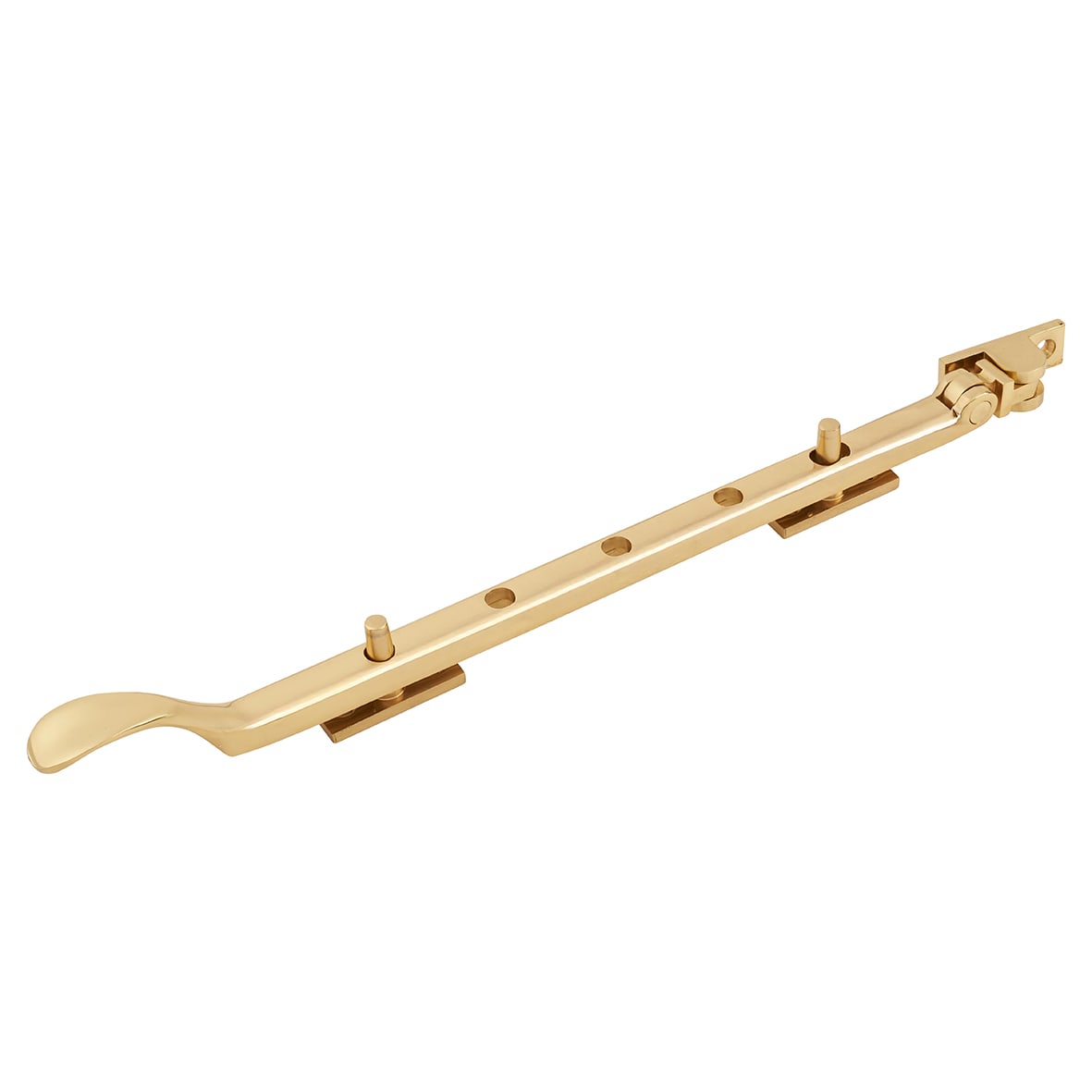 Victorian Casement Window Stay - 12"/300mm Length - Polished Brass - view 2