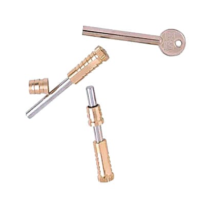 Vertical Sliding Sash Screw - Satin Brass - Pack of 2 with 1 Key - view 2