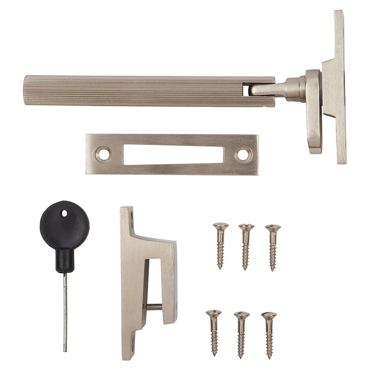Aspen Lines Locking Mortice & Hook Plate Window Fastener - Reversible - Satin Nickel - view 5