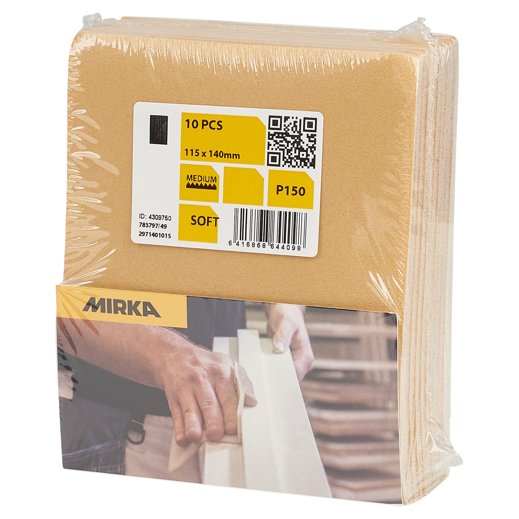 Goldflex Soft Sanding Pads - 115 x 140mm - Grit P150 - Pack of 10 - view 3