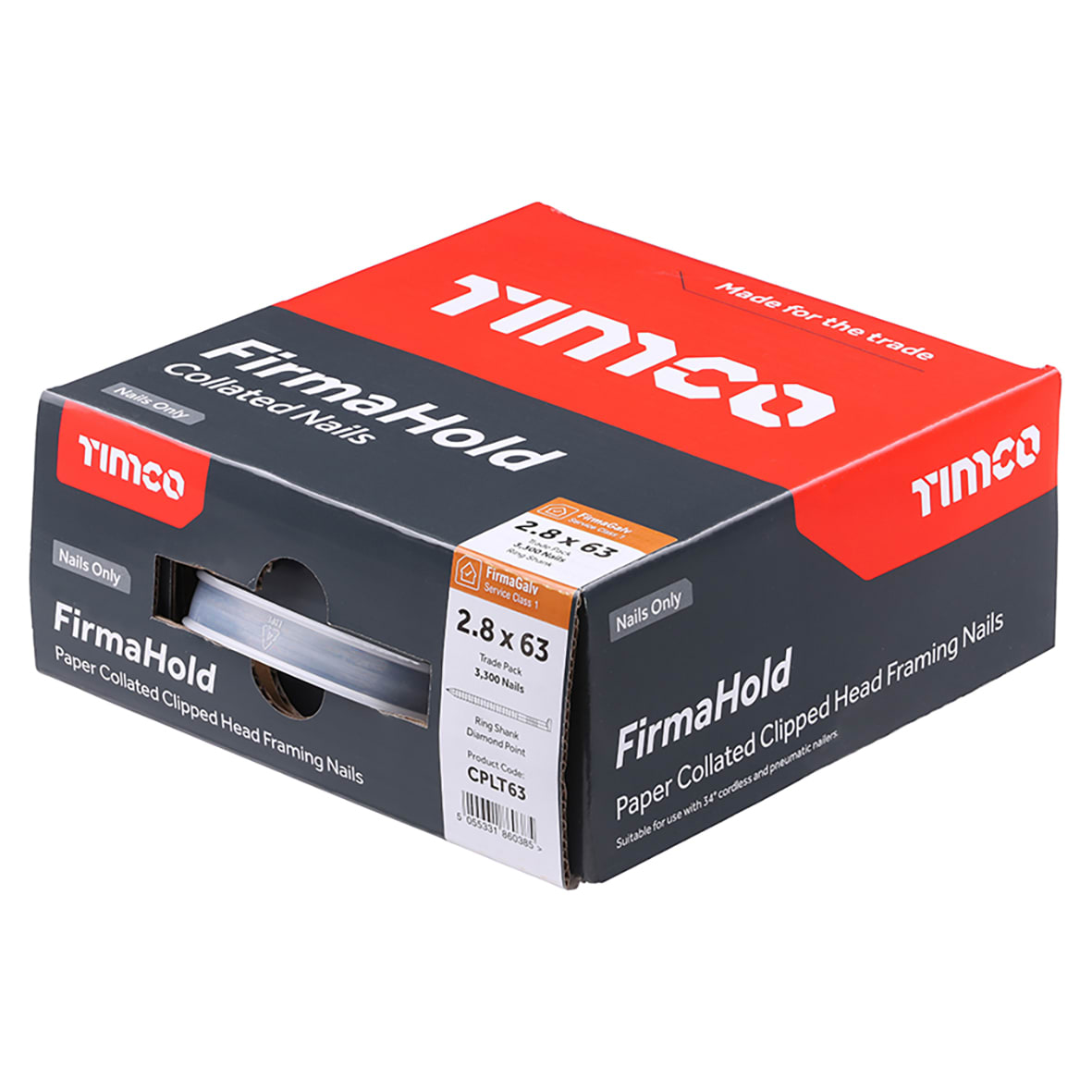 FirmaHold First Fix Nail - Ring - 34° Angled - 2.8 x 63mm - FirmaGalv+ - Pack of 3300 - view 2