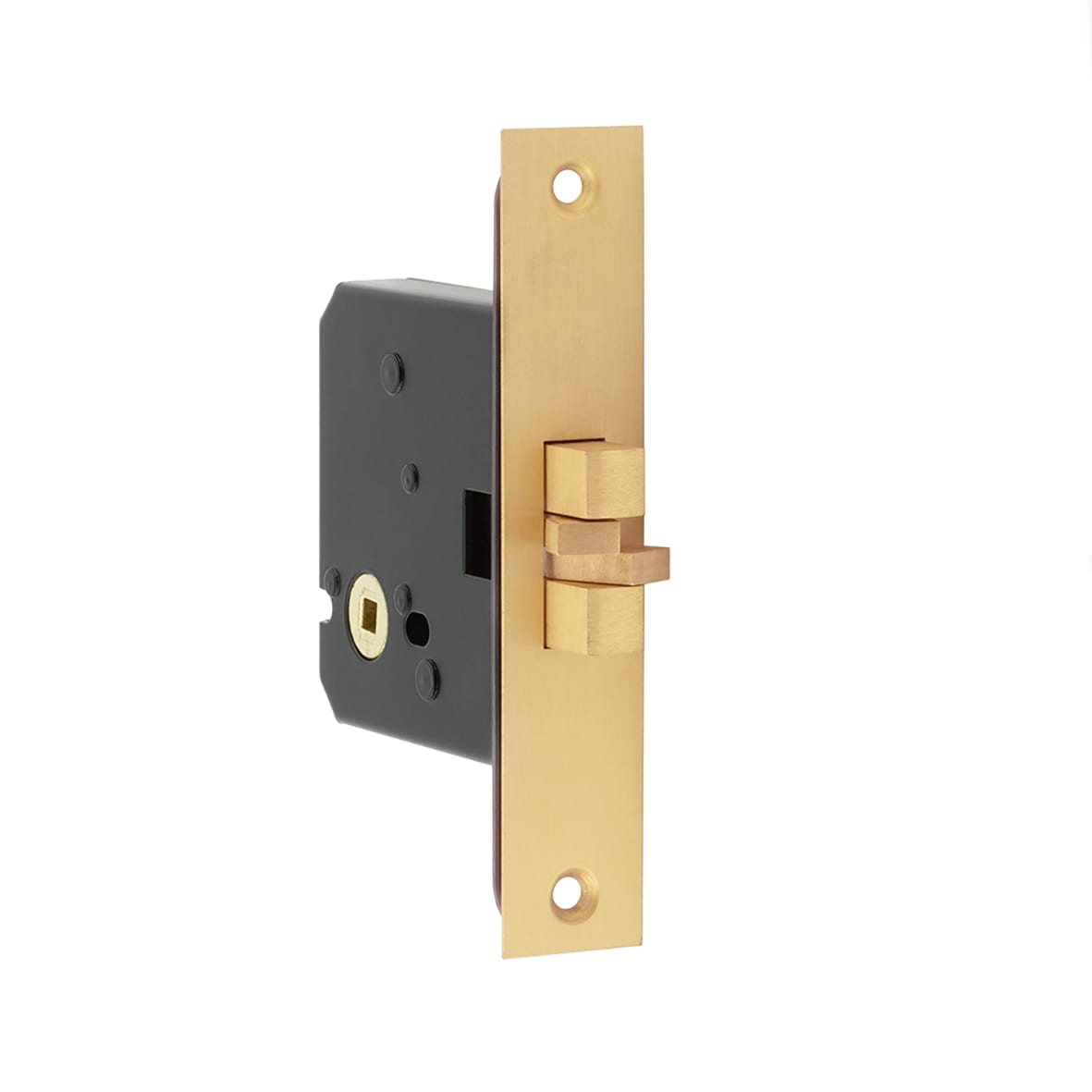 Sliding Door Bathroom Lock - 76mm Case - 56mm Backset - Satin Brass - view 3