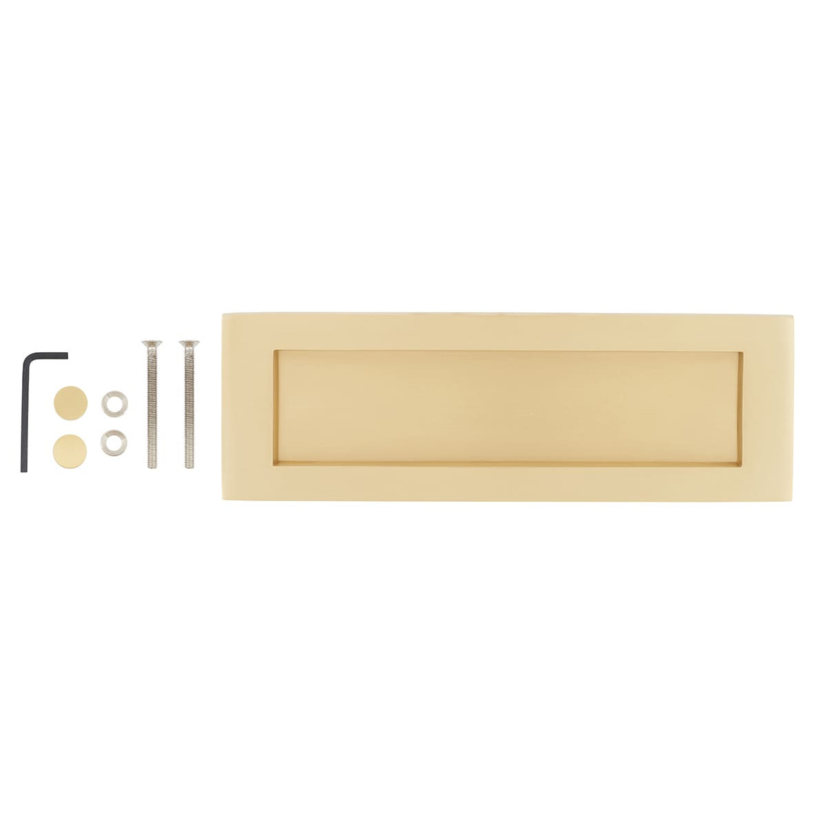 Marcus Letter Plate - 305 x 101mm - Satin Brass - view 4