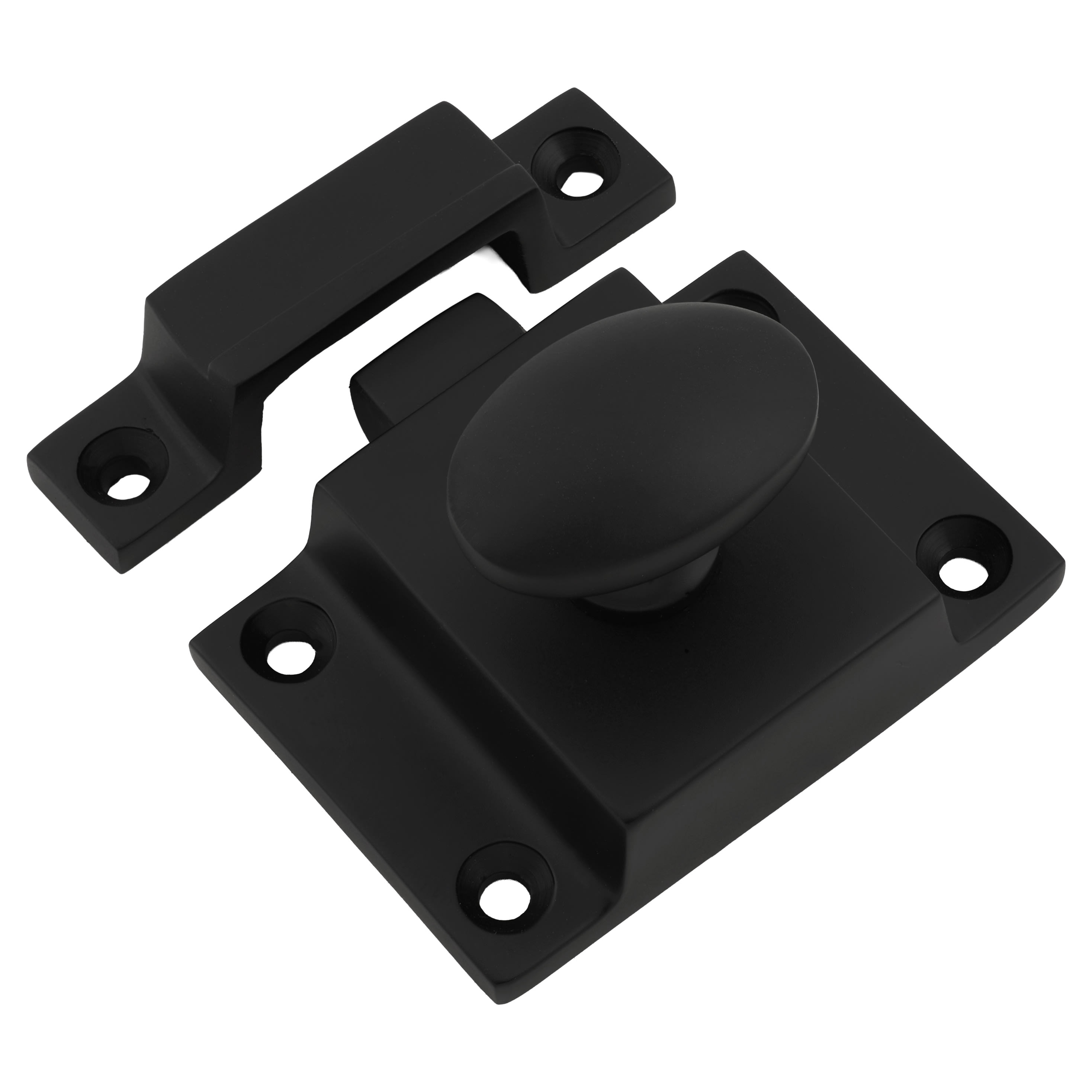 Box Style Cupboard Catch - 55 x 40 x 35mm - Matt Black - view 2