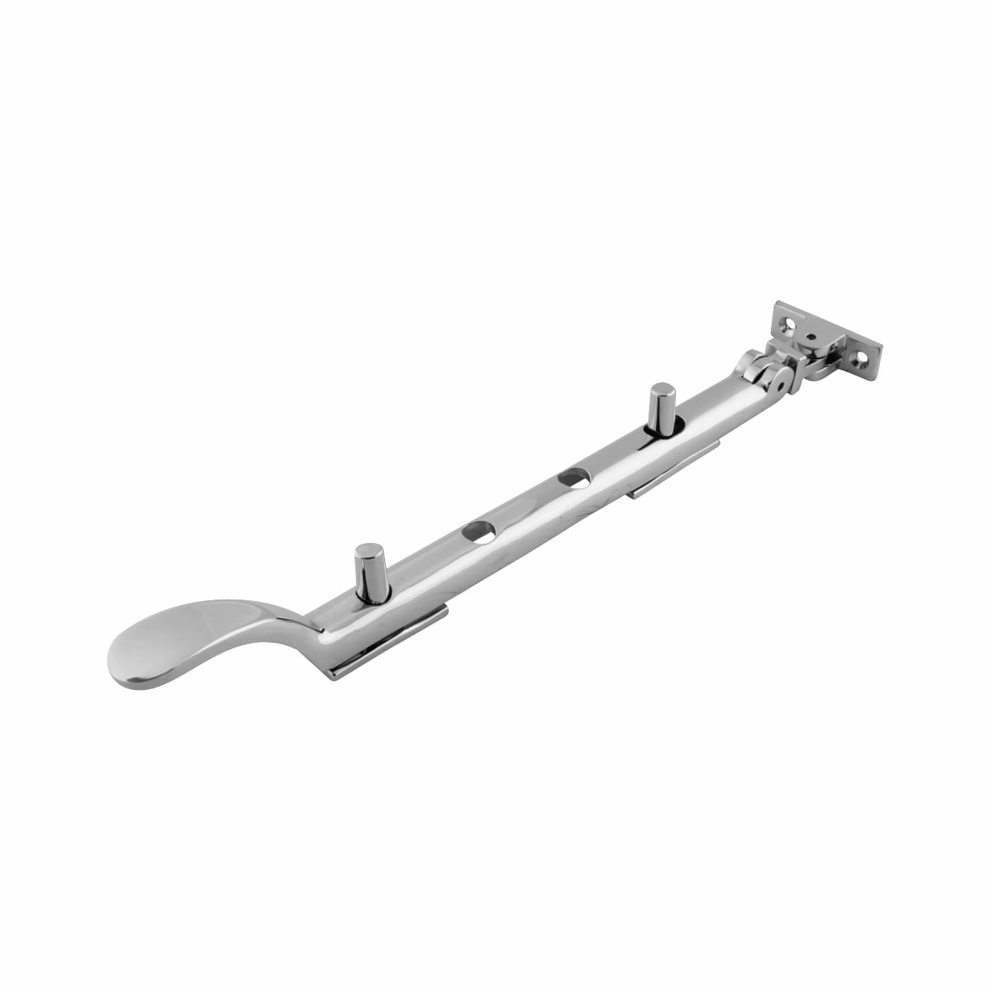 Victorian Casement Window Stay - 10"/250mm Length - Polished Chrome - view 2