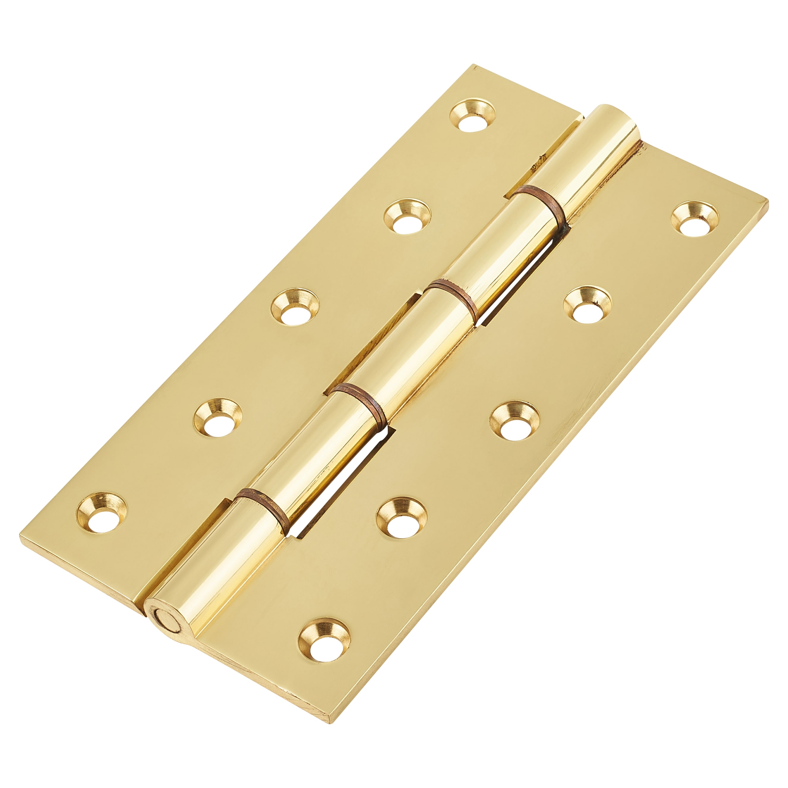 Double Phosphor Bronze Washered Butt Door Hinge - 150 x 75 x 4mm - Polished Brass - Pair - view 2